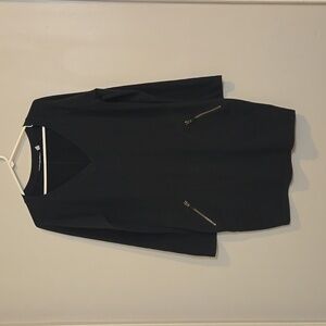 Athleta Sweatshirt Dress Black Size Medium Petite Zipper Pockets